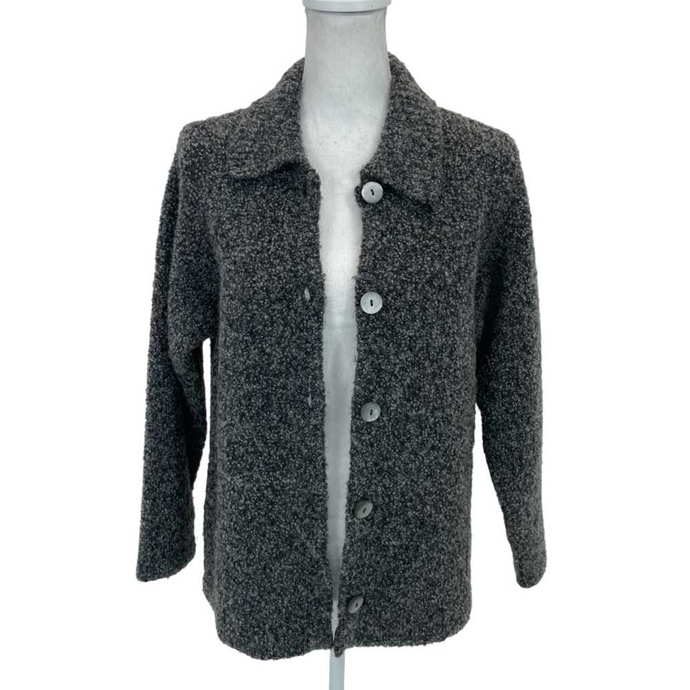 Talbots Wool Bouclé Jacket Small Gray